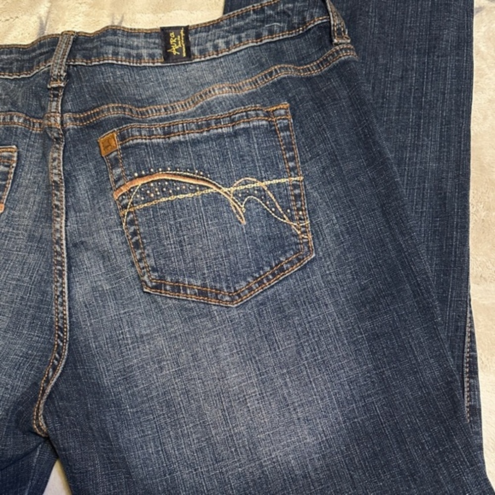 A123.   Aura Women's Boot Cut Jeans - Dark Blue size 12 short